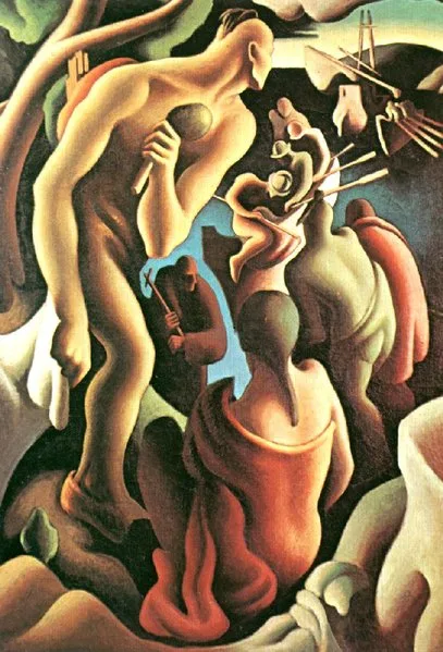 Thomas Hart Benton, American Discovery Viewed by Native Americans