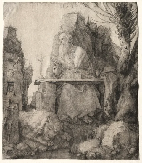 Albrecht Durer, St. Jerome Seated near a Pollard Willow