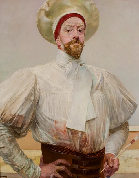 Jacek Malczewski, Self-Portrait in a White Attire