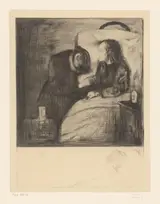 Edvard Munch, Vrouw naast een ziek kind