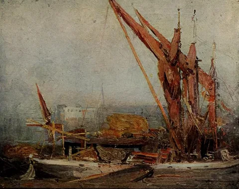 Arthur Streeton, Hay Barges on the Thames