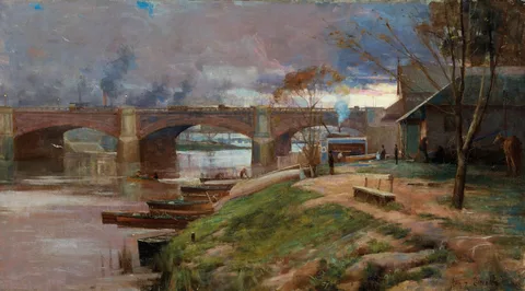 Arthur Streeton, Between the Lights - Princes Bridge