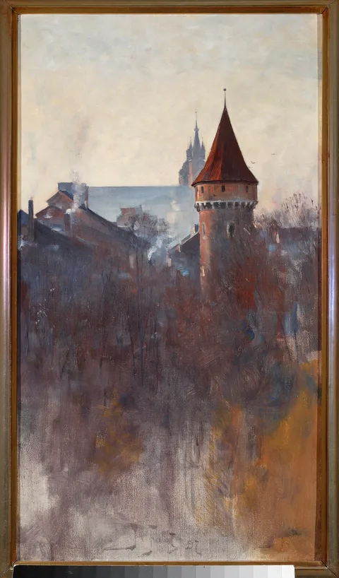 Julian Fałat, Kraków in the morning.
