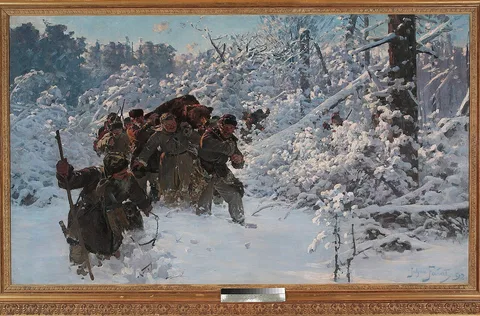Julian Fałat, Return with a bear.