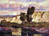 Birger Sandzén, Creek at Moonrise