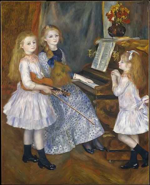 Pierre-Auguste Renoir, The Daughters of Catulle Mendès, Huguette (1871–1964), Claudine (1876–1937), and Helyonne (1879–1955)