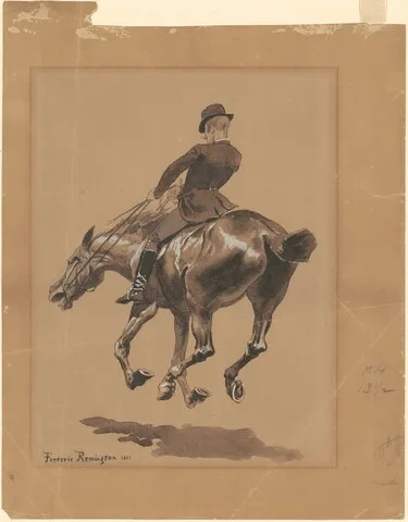 Frederic Remington, On the Bridle Path, Central Park, New York