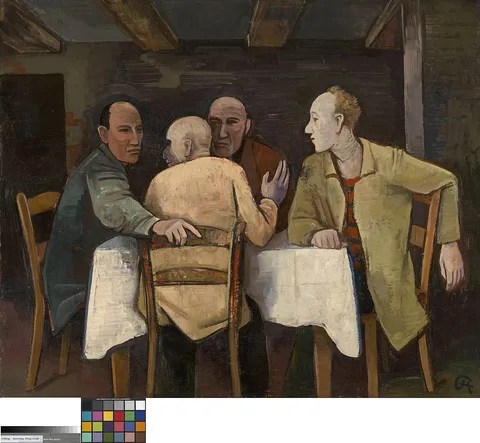 Karl Hofer, Men Sitting at a Table