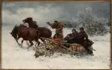 Alfred Wierusz-Kowalski, Wolves attacking sleigh cart