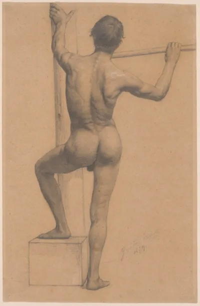 Gustav Klimt, Male Nude with Left Foot on a Pedestal
