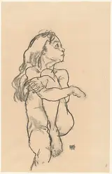 Egon Schiele, Seated Nude Girl Clasping Her Left Knee