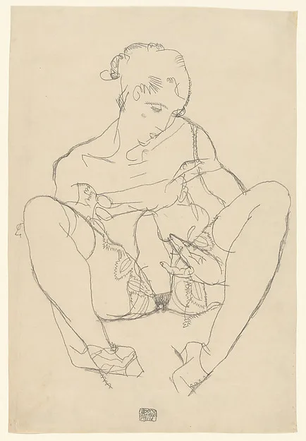 Egon Schiele, Seated Woman in Chemise
