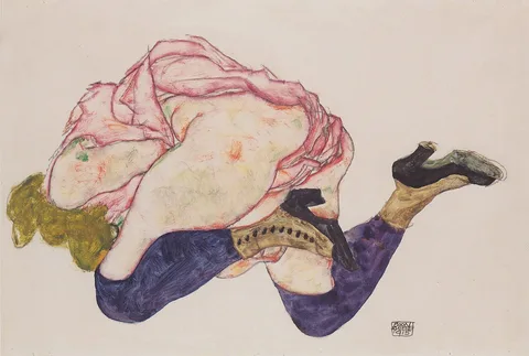 Egon Schiele, Kneeling Woman with Bent Head