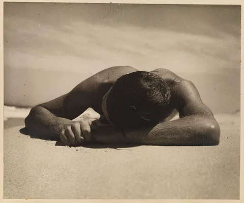 Max Dupain, 'Sunbaker' Harold Salvage, Culburra Beach, New South Wales, 1937, by Max Dupain