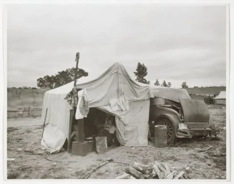 Dorothea Lange, Cotton Pickers’ Camp, Nipomo California