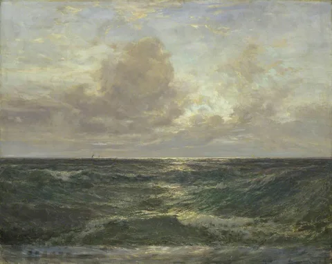 Edwin Hayes, Sunset at Sea: From Harlyn Bay, Cornwall
