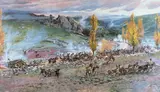 Michał Gorstkin-Wywiórski, Charge of the Spanish battery