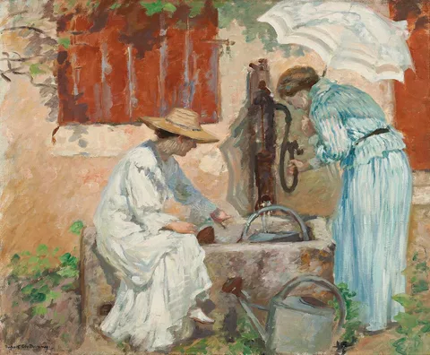 Rupert Bunny, At the Pump