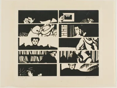 Félix Vallotton, Cancellation sheet, fragments of ten woodblocks from Intimacies