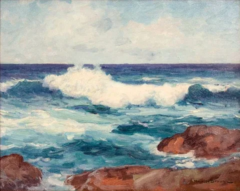 Maurice Braun, Crashing Surf Near Point Loma, California