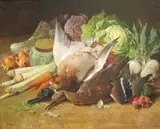 Thomas Hill, Still Life with Ducks and Vegetables