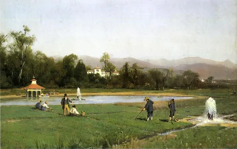 Thomas Hill, Irrigating at Strawberry Farm