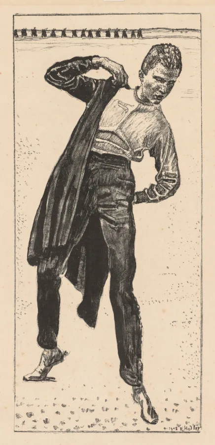 Ferdinand Hodler, Student Putting on His Coat