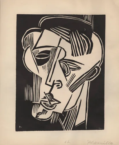 Conrad Felixmüller, Der Dichter Walter Rheiner (The Poet Walter Rheiner), from the portfolio Felixmüller—Woodcuts (Felixmüller—Holzschnitte.