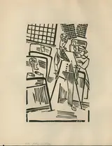 Conrad Felixmüller, Lazarett (Military Hospital), from the portfolio "Felixmüller--Holzschnitte."