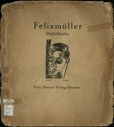 Conrad Felixmüller, Portfolio cover for "Felixmüller--Holzschnitte." (The same self-portrait of the artist found on the title page is featured on the cover.)