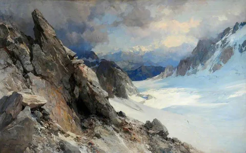 Edward Theodore Compton, Snow Scene on the Col d'Orny, Valais, Switzerland