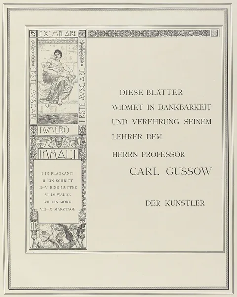 Max Klinger, Dedication