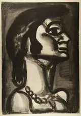Georges Rouault, En bouche qui fut fraîche, goût de fiel  (Mouth that was fresh, bitter as gall), Plate no. 15 from the series, Miserere