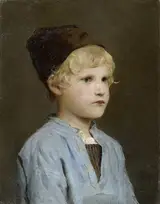 Albert Anker, Portrait of a boy with cap