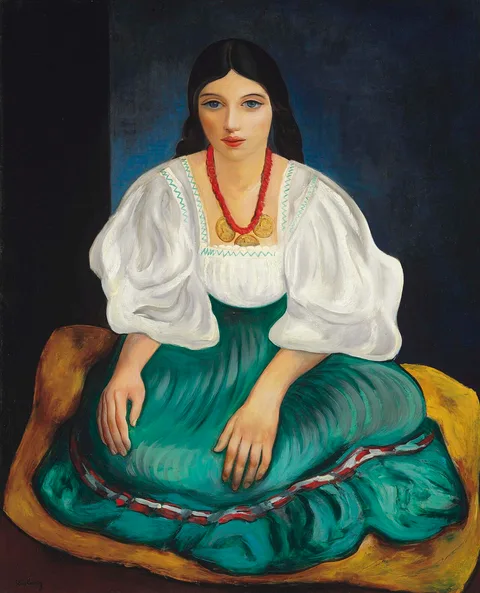 Moïse Kisling, Woman in green skirt