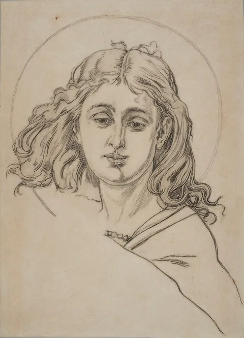 Jan Matejko, Carton for the polychrome from St Mary's Church - bust of an angel