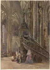 Rudolf von Alt, The Interior of the Cathedral of Saint Stephen at Vienna