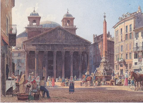 Rudolf von Alt, The Pantheon and the Piazza della Rotonda in Rome