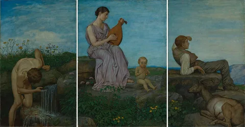 Hans Thoma, Triptych: the Source