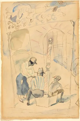 Jules Pascin, The Handsome Barber