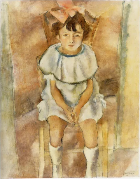 Jules Pascin, Little Girl with a Rose Ribbon
