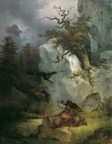 Friedrich Gauermann, A vulture on deafening deer