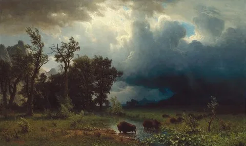 Albert Bierstadt, Buffalo Trail: The Impending Storm
