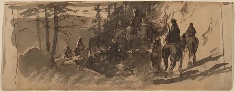 William Keith, In the Sierras, A Pack Train