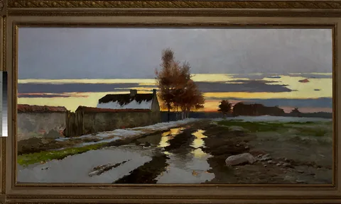 Józef Rapacki, A daybreak (Landscape - Thaw).