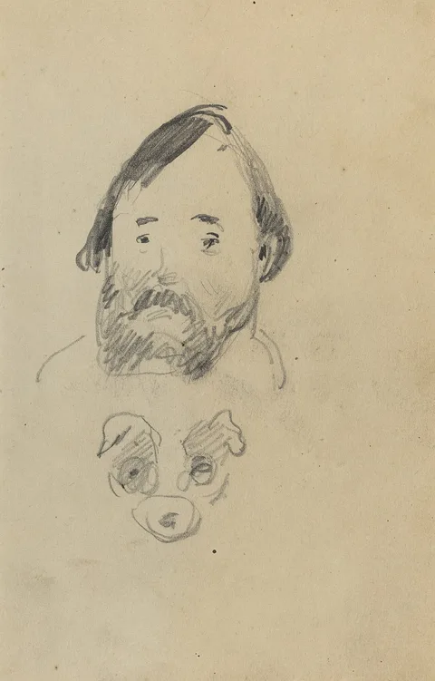 Paul Gauguin, Head of a Bearded Man with a Head of a Dog [recto]