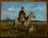 Jan Chełmiński, Rider on horseback with greyhounds