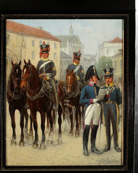 Jan Chełmiński, A war commissary, an officer and a transportation soldier