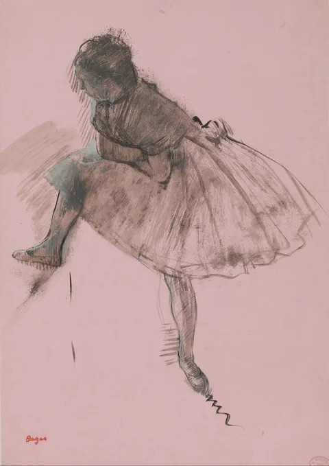 Edgar Degas, Study of a Ballet Dancer (recto); Two Studies of Dancers (verso)