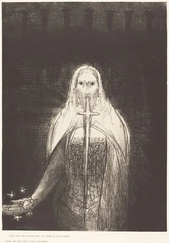 Odilon Redon, Et il avait dans sa main droit sept etoiles, et de sa bouch sortait une epee aigue a deux tranchants (And he had in his right hand seven stars; and out of his mouth went a sharp two-edged sword)